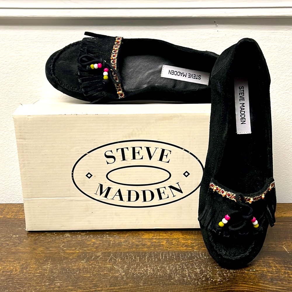 Vintage Steve Madden Chiia Black Suede Flats